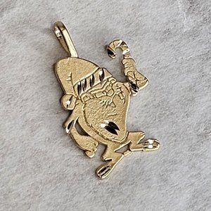 Taz 14K Santa Yellow Gold Looney Toons Tasmanian Devil Pendant Michael Anthony